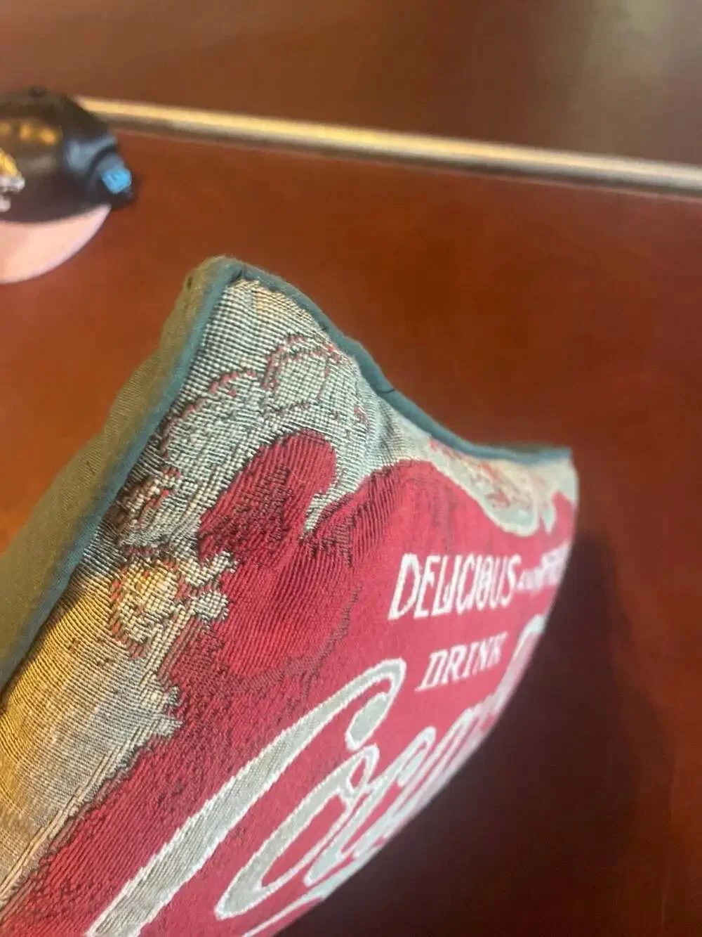 Vintage Coca-Cola Tapestry Throw Pillow 1990s Retro Coke Soda Sign Ad 16x11
